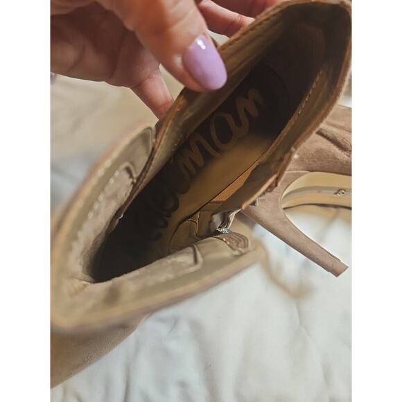 Sam Edelman Women's Brown Suede Ankle Boots 10 Side Buckle Pointed Toe 4" Heel - Picture 7 of 8